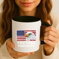 You Free Tonight? American Flag Bald Eagle Patriotic Usa Gift Coffee Mug thumb 3