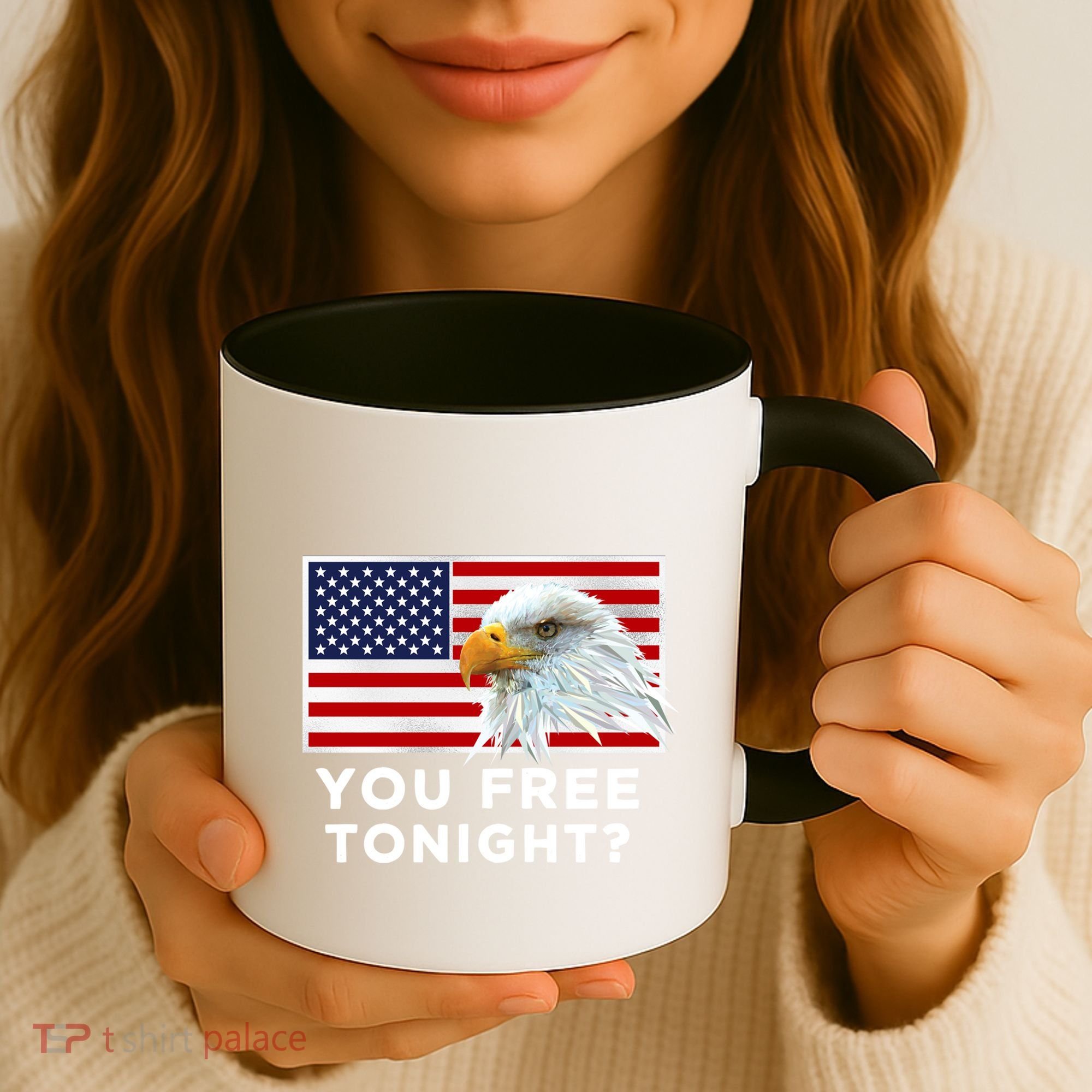 You Free Tonight? American Flag Bald Eagle Patriotic Usa Gift Coffee Mug