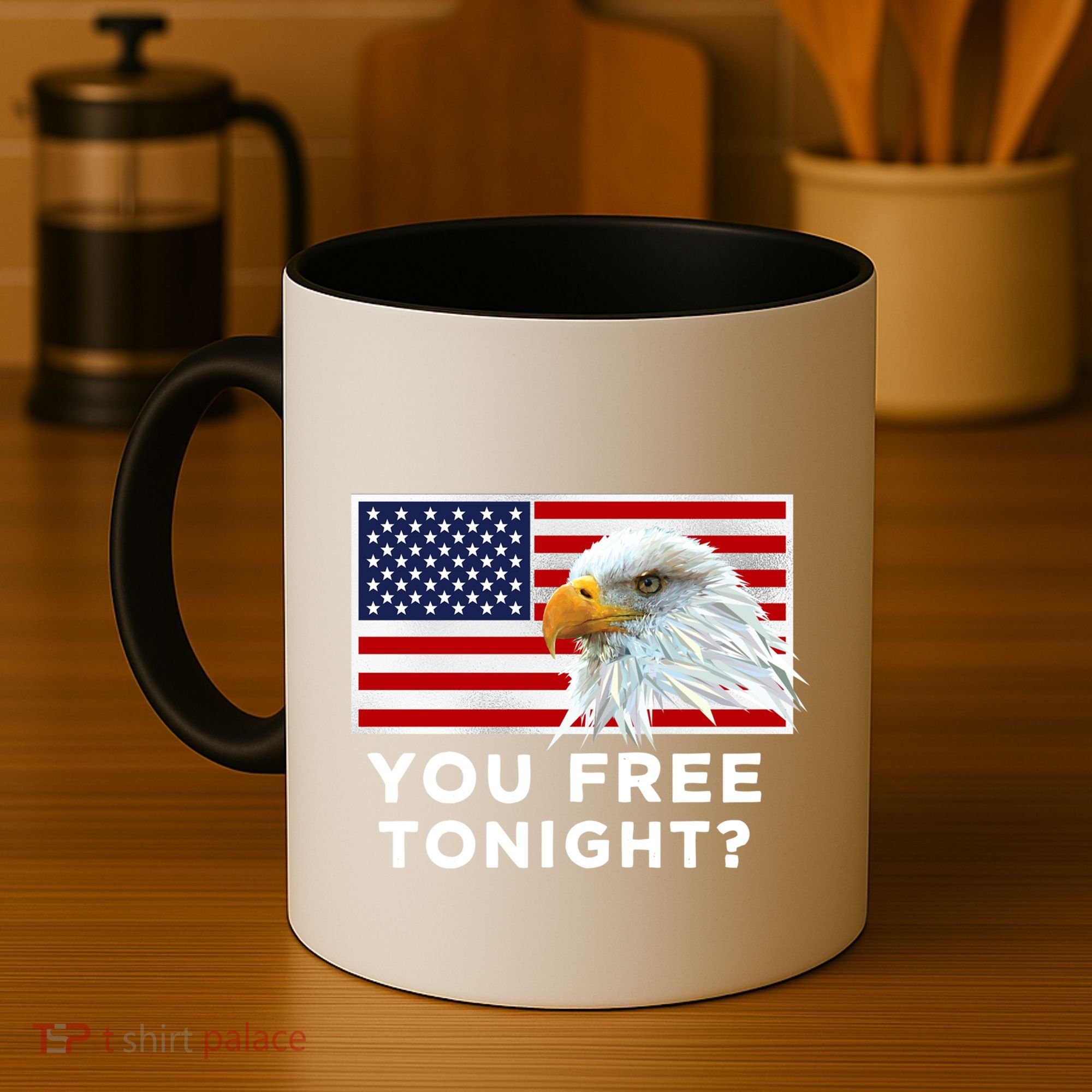 You Free Tonight? American Flag Bald Eagle Patriotic Usa Gift Coffee Mug