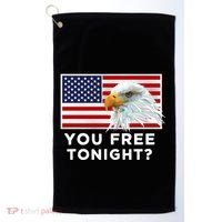 You Free Tonight? American Flag Bald Eagle Patriotic Usa Gift Golf Towel thumb 0