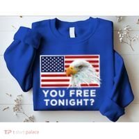 You Free Tonight? American Flag Bald Eagle Patriotic Usa Gift Sweatshirt thumb 2
