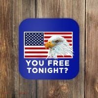 You Free Tonight? American Flag Bald Eagle Patriotic Usa Gift Coaster thumb 0
