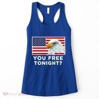 You Free Tonight? American Flag Bald Eagle Patriotic Usa Gift Women's Tank Top thumb 0