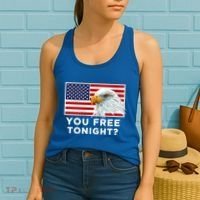 You Free Tonight? American Flag Bald Eagle Patriotic Usa Gift Women's Tank Top thumb 2