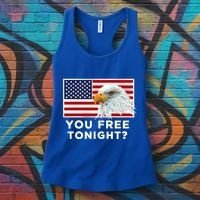 You Free Tonight? American Flag Bald Eagle Patriotic Usa Gift Women's Tank Top thumb 3