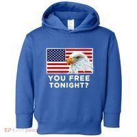 You Free Tonight? American Flag Bald Eagle Patriotic Usa Gift Toddler Hoodie thumb 0