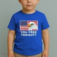 You Free Tonight? American Flag Bald Eagle Patriotic Usa Gift Toddler T-Shirt thumb 2