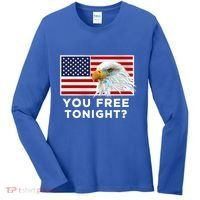 You Free Tonight? American Flag Bald Eagle Patriotic Usa Gift Women's Long Sleeve Shirt thumb 0