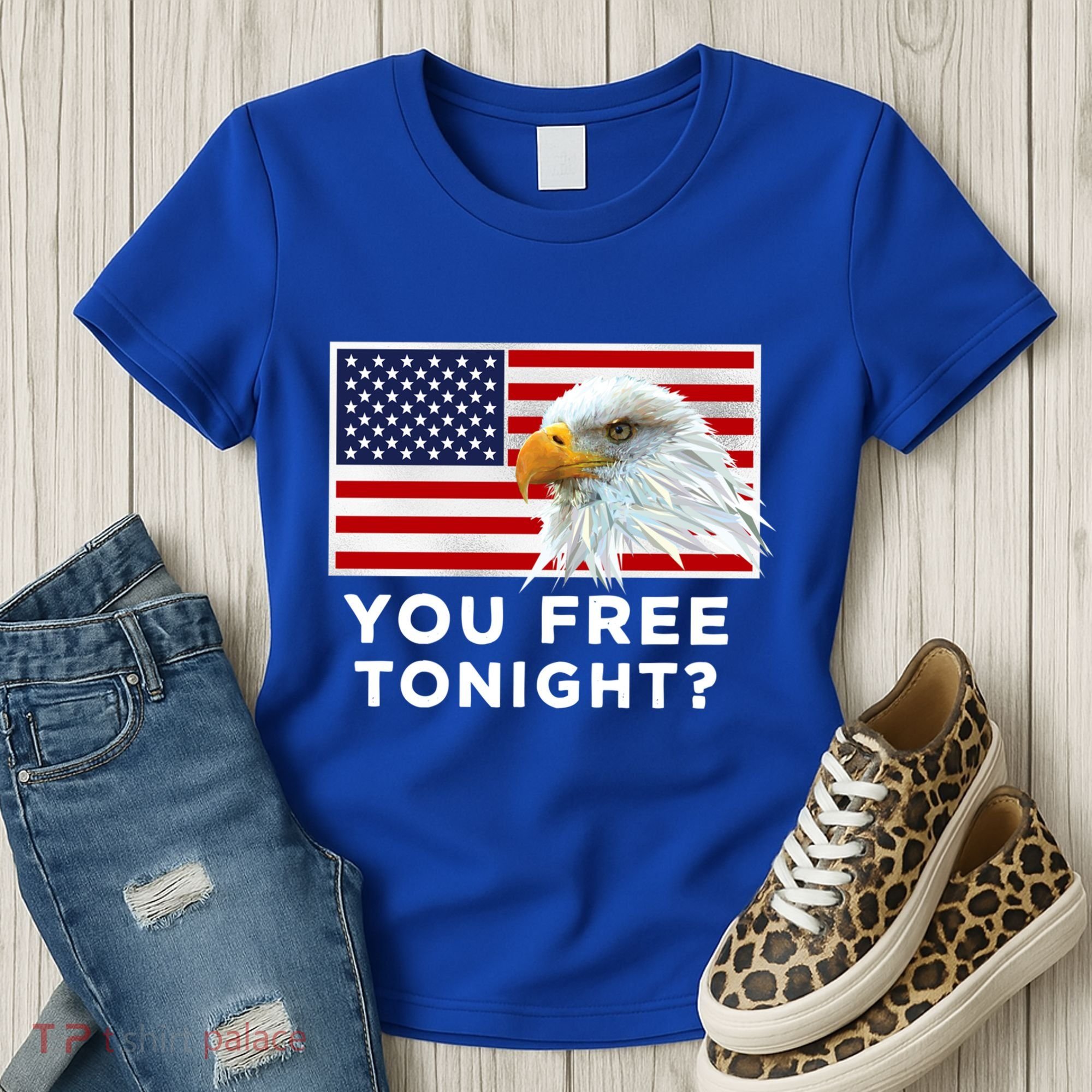 You Free Tonight? American Flag Bald Eagle Patriotic Usa Gift Women's T-Shirt
