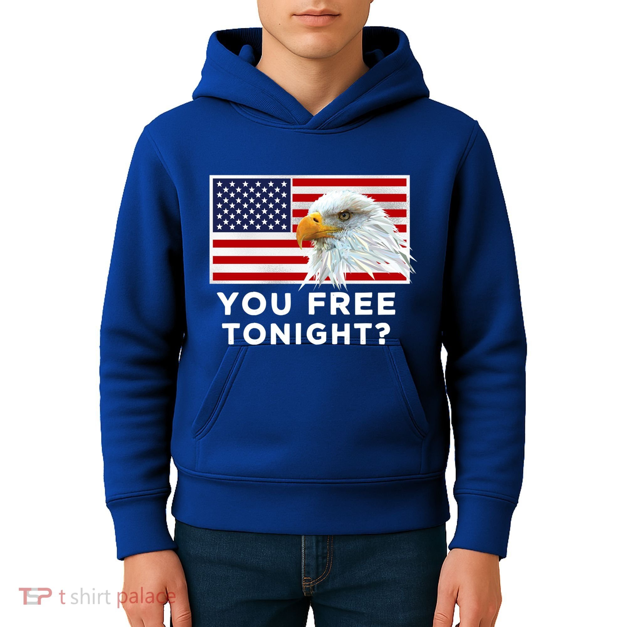 You Free Tonight? American Flag Bald Eagle Patriotic Usa Gift Kids Hoodie