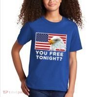 You Free Tonight? American Flag Bald Eagle Patriotic Usa Gift Kids T-Shirt thumb 2