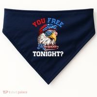 You Free Tonight Usa Flag Bald Eagle 4th Of July USA-Made Doggie Bandana thumb 0