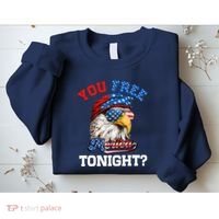 You Free Tonight Usa Flag Bald Eagle 4th Of July Sweatshirt thumb 2