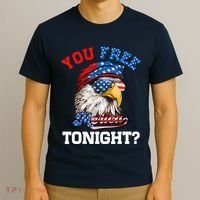 You Free Tonight Usa Flag Bald Eagle 4th Of July T-Shirt thumb 3