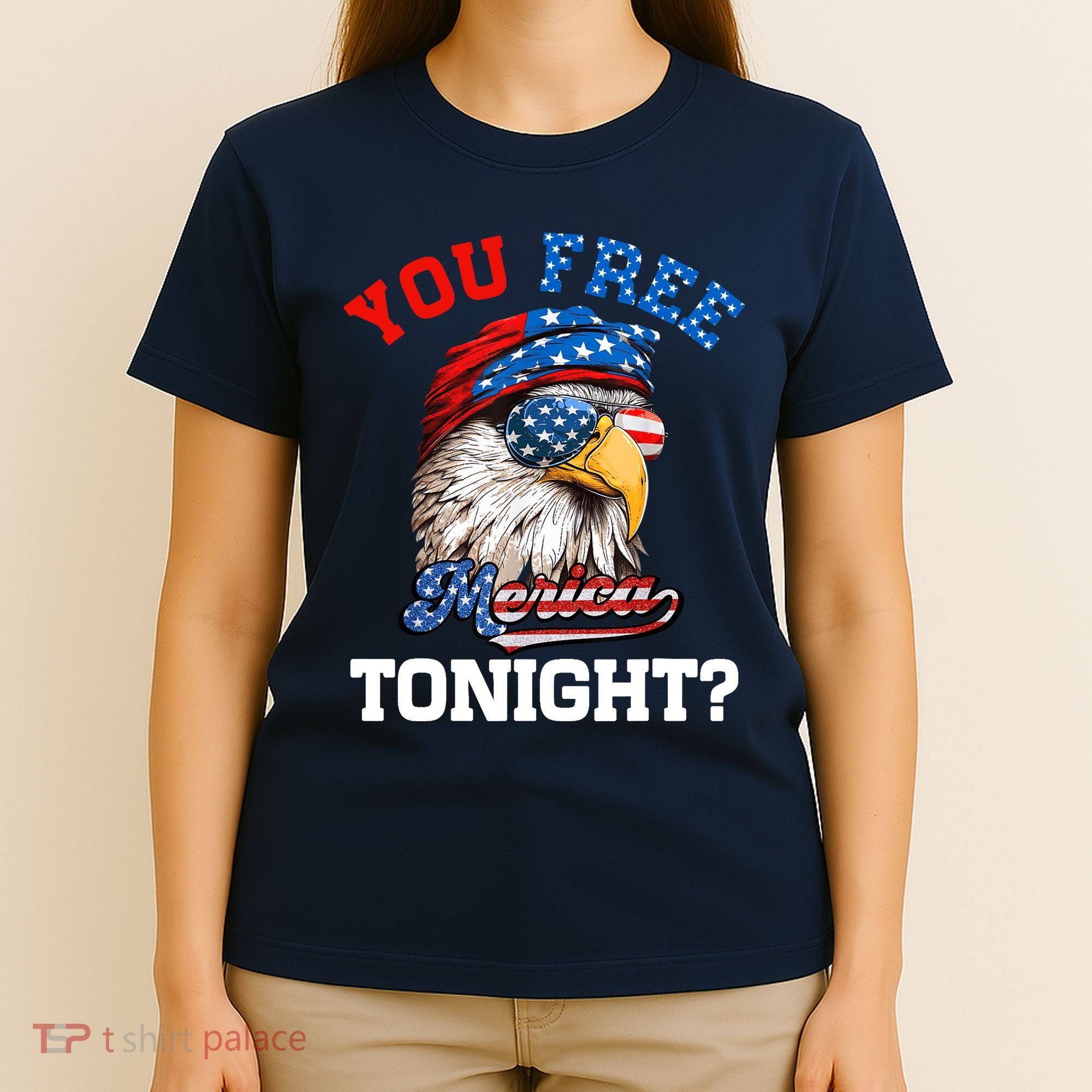 You Free Tonight Usa Flag Bald Eagle 4th Of July T-Shirt