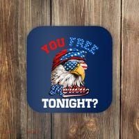 You Free Tonight Usa Flag Bald Eagle 4th Of July Coaster thumb 0