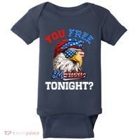 You Free Tonight Usa Flag Bald Eagle 4th Of July Baby Bodysuit thumb 0