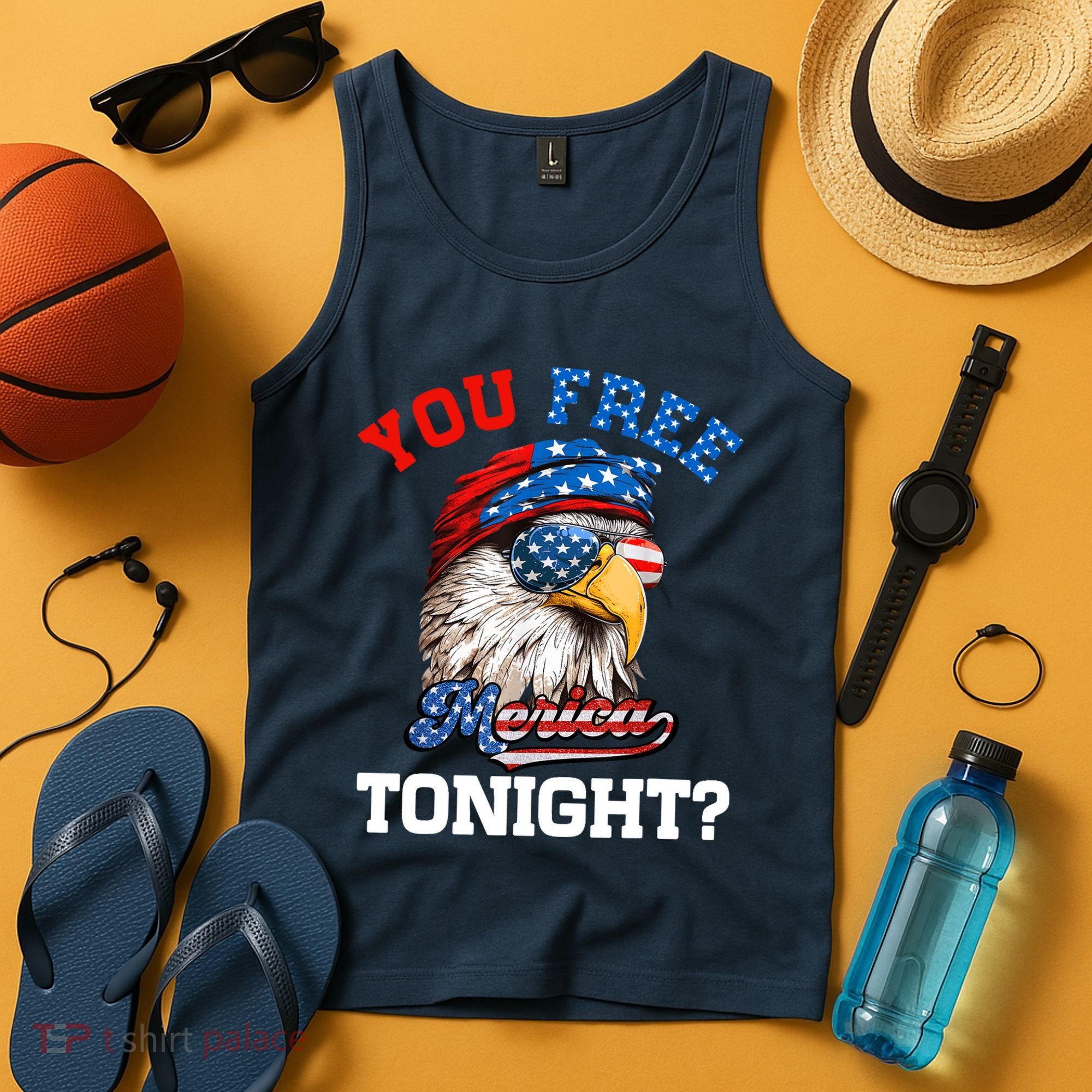 You Free Tonight Usa Flag Bald Eagle 4th Of July Tank Top