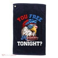 You Free Tonight Usa Flag Bald Eagle 4th Of July Golf Towel thumb 0