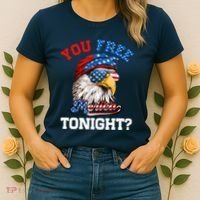 You Free Tonight Usa Flag Bald Eagle 4th Of July Women's T-Shirt thumb 2