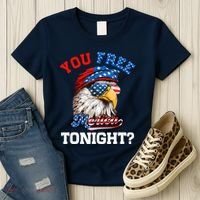 You Free Tonight Usa Flag Bald Eagle 4th Of July Women's T-Shirt thumb 3