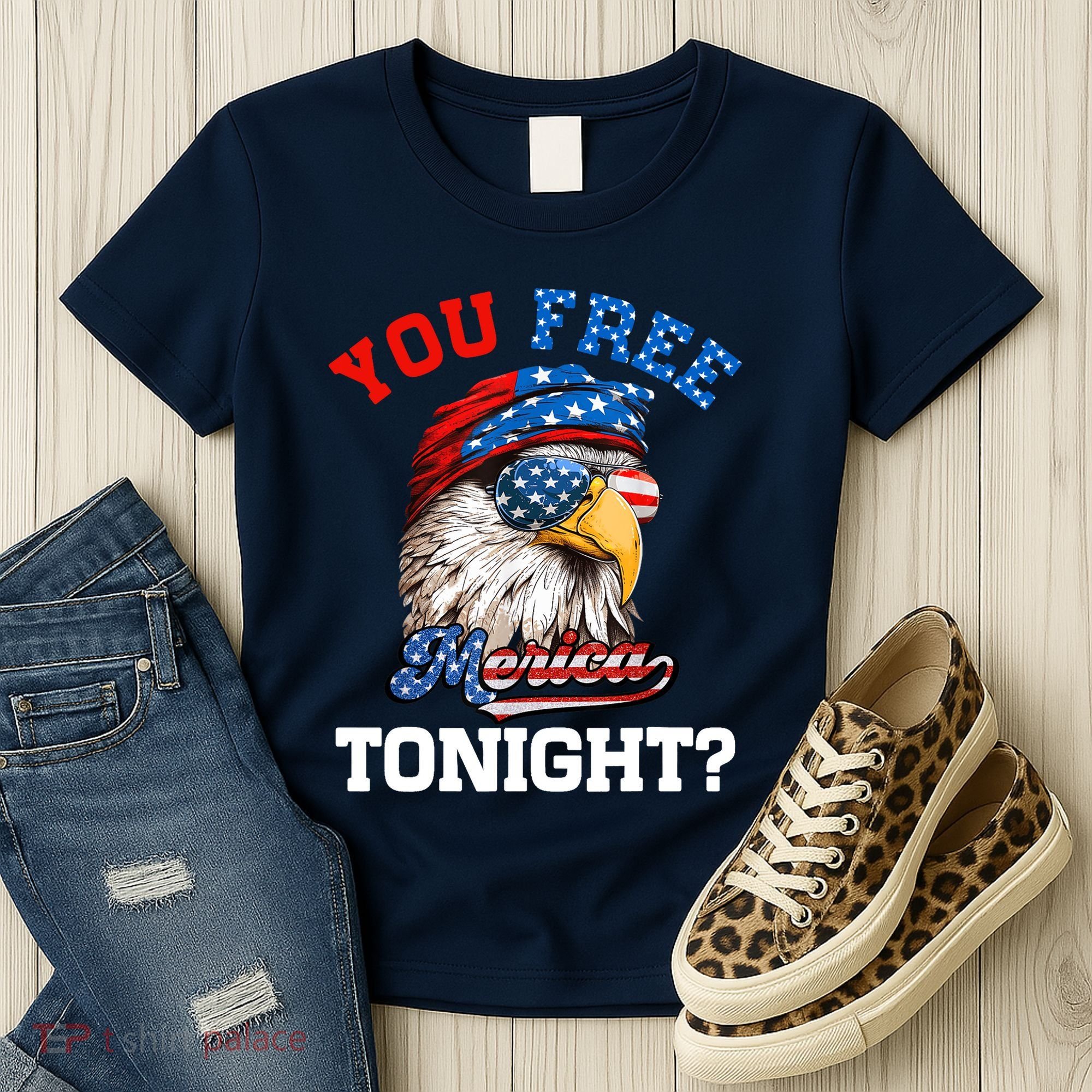 You Free Tonight Usa Flag Bald Eagle 4th Of July Women's T-Shirt