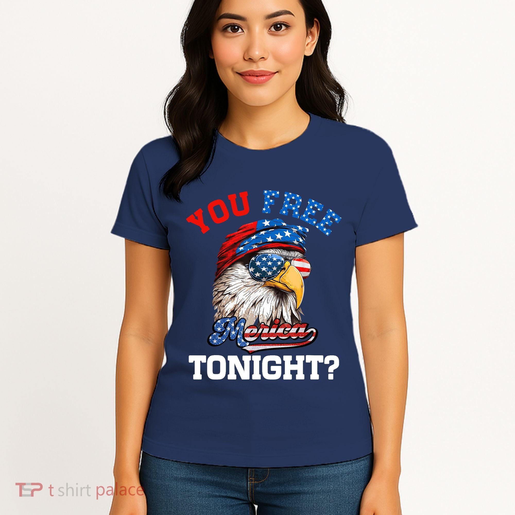 You Free Tonight Usa Flag Bald Eagle 4th Of July Women's T-Shirt