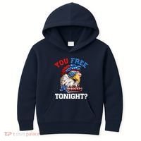 You Free Tonight Usa Flag Bald Eagle 4th Of July Kids Hoodie thumb 0