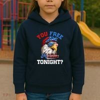 You Free Tonight Usa Flag Bald Eagle 4th Of July Kids Hoodie thumb 3