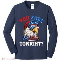 You Free Tonight Usa Flag Bald Eagle 4th Of July Kids Long Sleeve Shirt thumb 0
