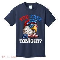 You Free Tonight Usa Flag Bald Eagle 4th Of July Kids T-Shirt thumb 0
