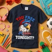 You Free Tonight Usa Flag Bald Eagle 4th Of July Kids T-Shirt thumb 3
