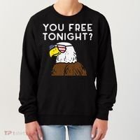 You Free Tonight Bald Eagle US Flag Sunglasses 4th of July Women's Sweatshirt thumb 0