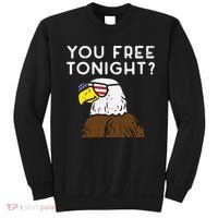 You Free Tonight Bald Eagle US Flag Sunglasses 4th of July Sweatshirt thumb 0