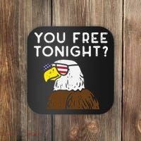 You Free Tonight Bald Eagle US Flag Sunglasses 4th of July Coaster thumb 0