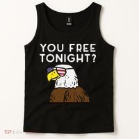 You Free Tonight Bald Eagle US Flag Sunglasses 4th of July Tank Top thumb 2