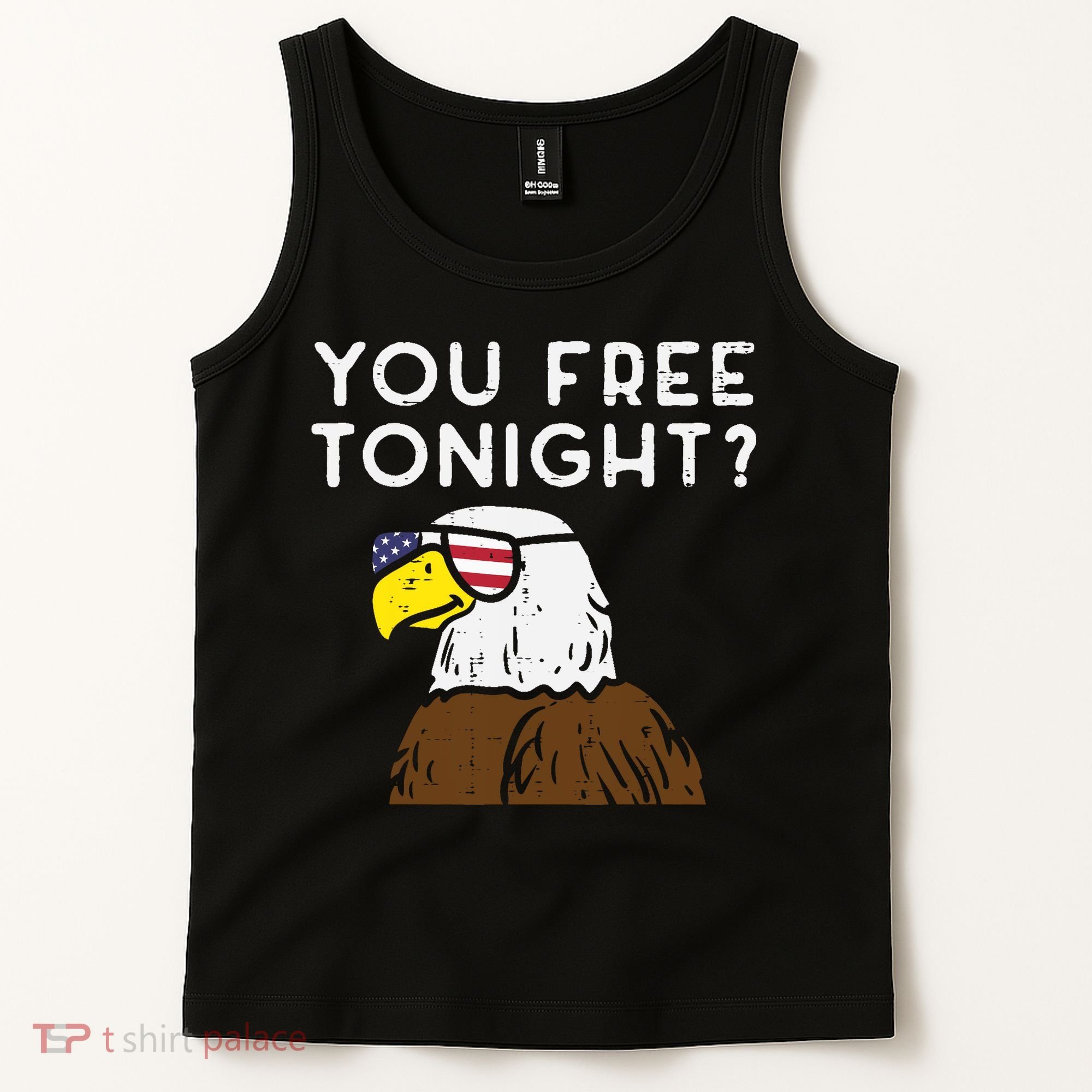 You Free Tonight Bald Eagle US Flag Sunglasses 4th of July Tank Top