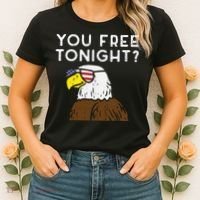 You Free Tonight Bald Eagle US Flag Sunglasses 4th of July Women's T-Shirt thumb 2