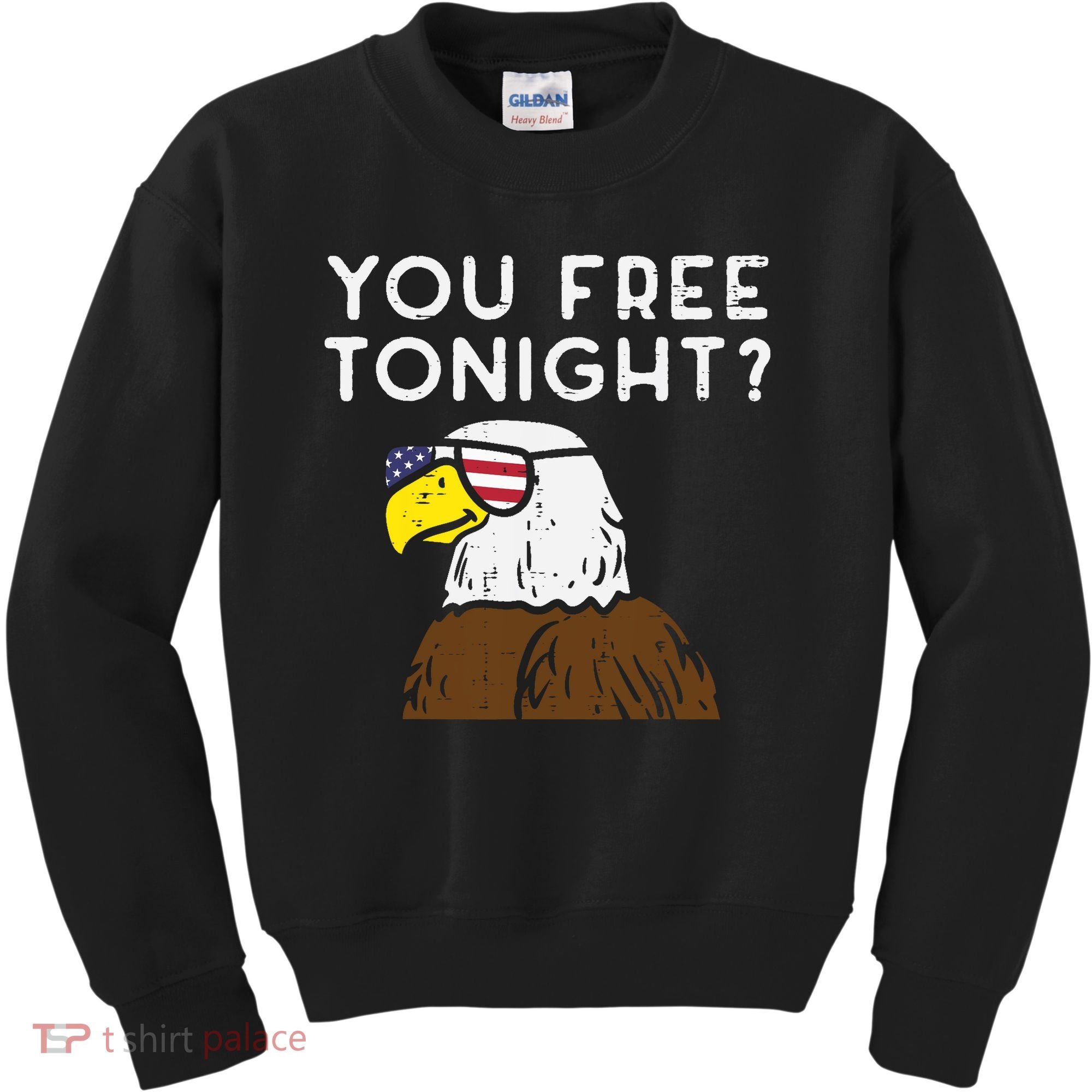 You Free Tonight Bald Eagle US Flag Sunglasses 4th of July Kids Sweatshirt