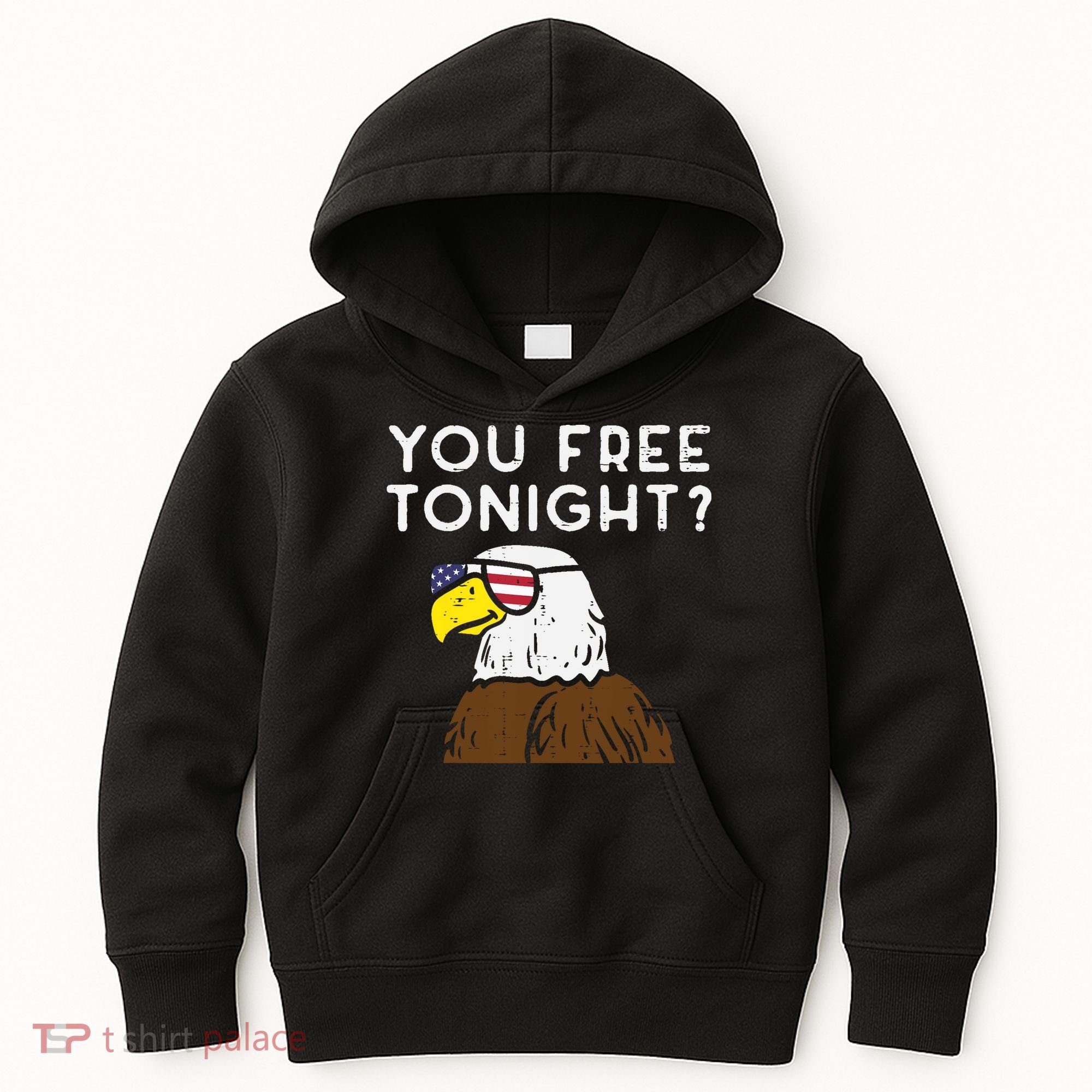 You Free Tonight Bald Eagle US Flag Sunglasses 4th of July Kids Hoodie