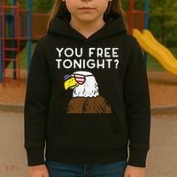You Free Tonight Bald Eagle US Flag Sunglasses 4th of July Kids Hoodie thumb 3