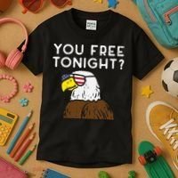 You Free Tonight Bald Eagle US Flag Sunglasses 4th of July Kids T-Shirt thumb 3