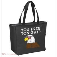You Free Tonight Bald Eagle US Flag Sunglasses 4th of July Tote Bag thumb 2