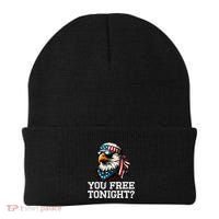 You Free Tonight Eagle Funny Patriotic American Beanie thumb 0