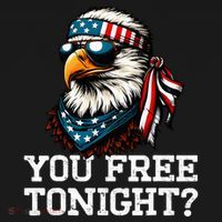 You Free Tonight Eagle Funny Patriotic American Women's Hoodie thumb 2