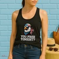 You Free Tonight Eagle Funny Patriotic American Women's Tank Top thumb 2