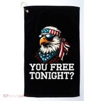 You Free Tonight Eagle Funny Patriotic American Golf Towel thumb 0
