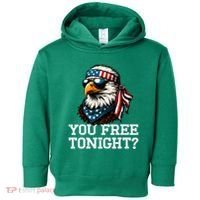 You Free Tonight Eagle Funny Patriotic American Toddler Hoodie thumb 0