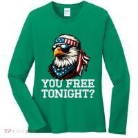 You Free Tonight Eagle Funny Patriotic American Women's Long Sleeve Shirt thumb 0