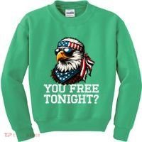 You Free Tonight Eagle Funny Patriotic American Kids Sweatshirt thumb 0